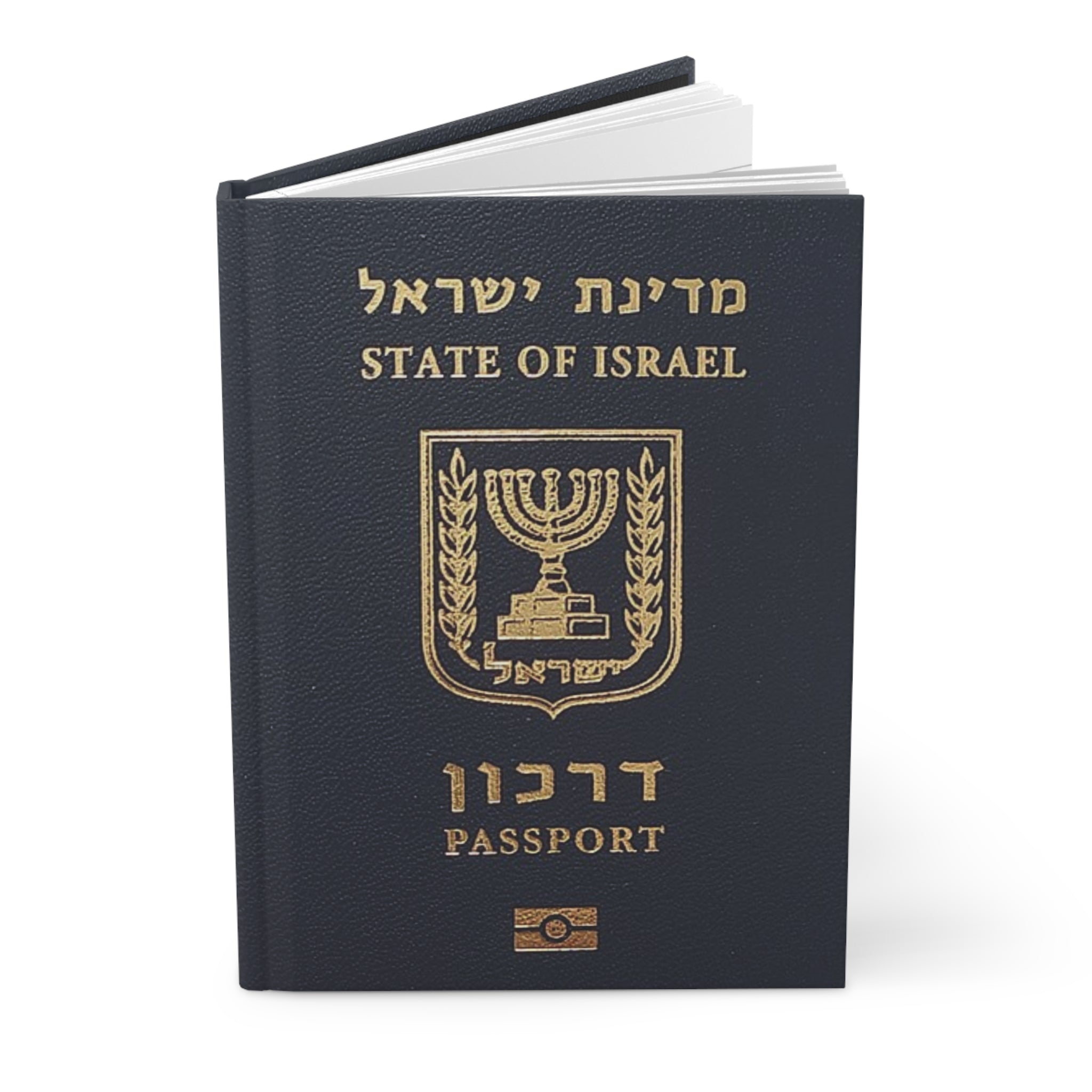 State of Israel Passport Journal Hardcover Notebook, Jewish Travel Diary with 150 Lined Pages