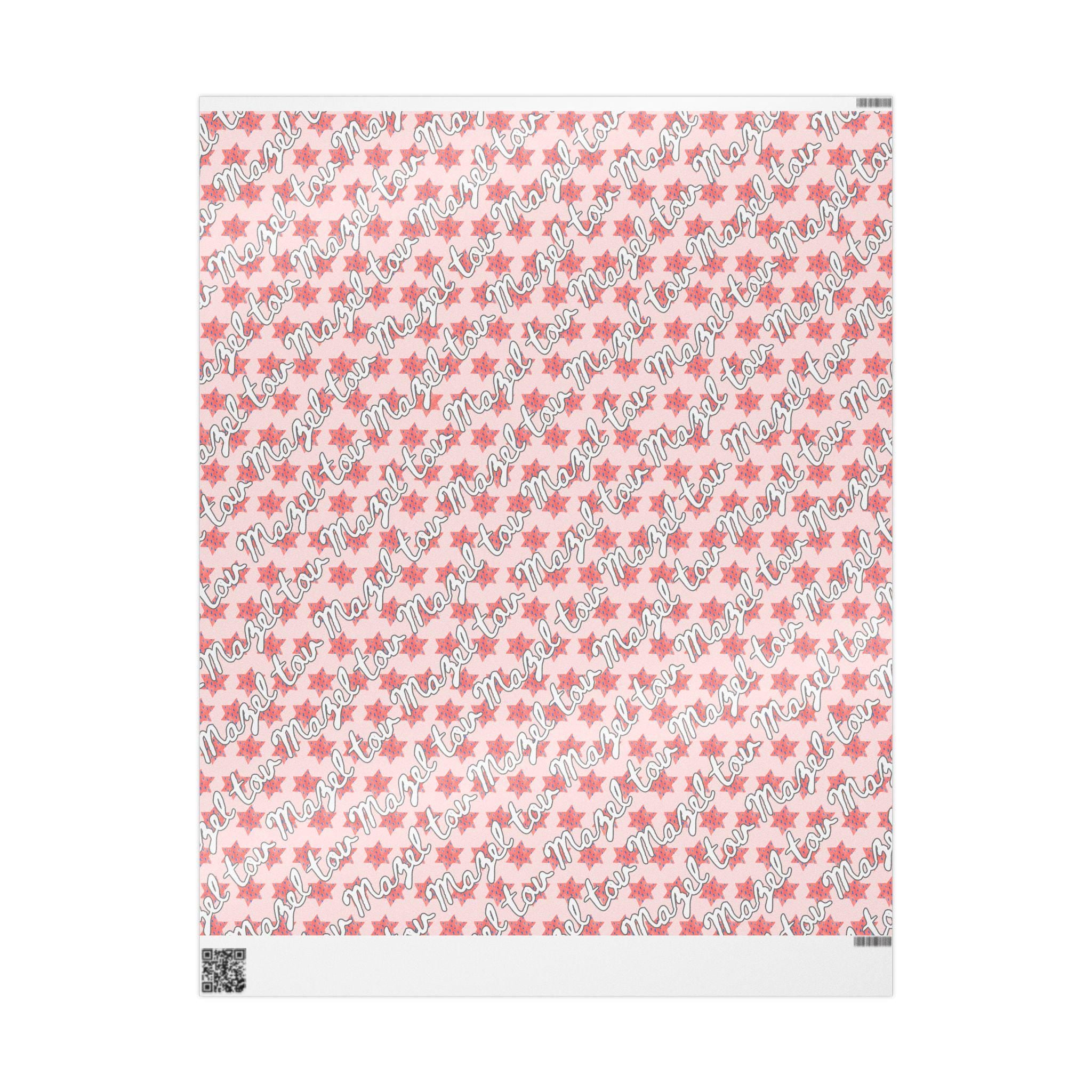 Pink Star of David Wrapping Paper | Mazel Tov Jewish Celebration Gift Wrap