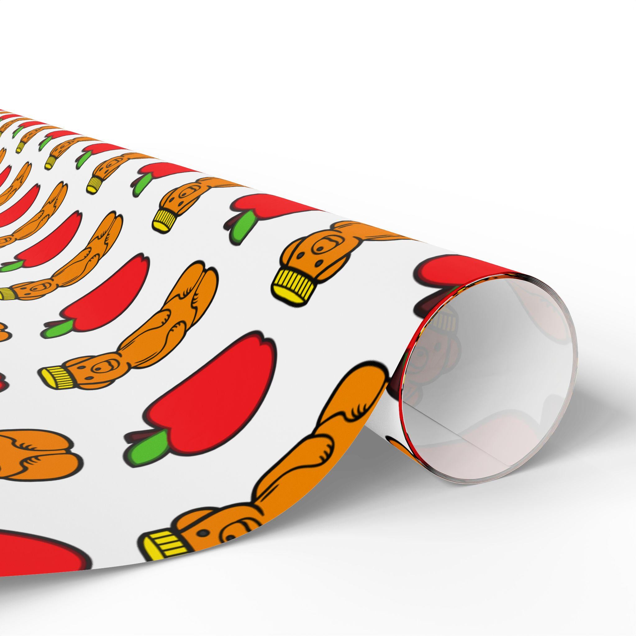 Rosh Hashanah Wrapping Paper: Apples and Honey Jewish New Year Gift Wrap