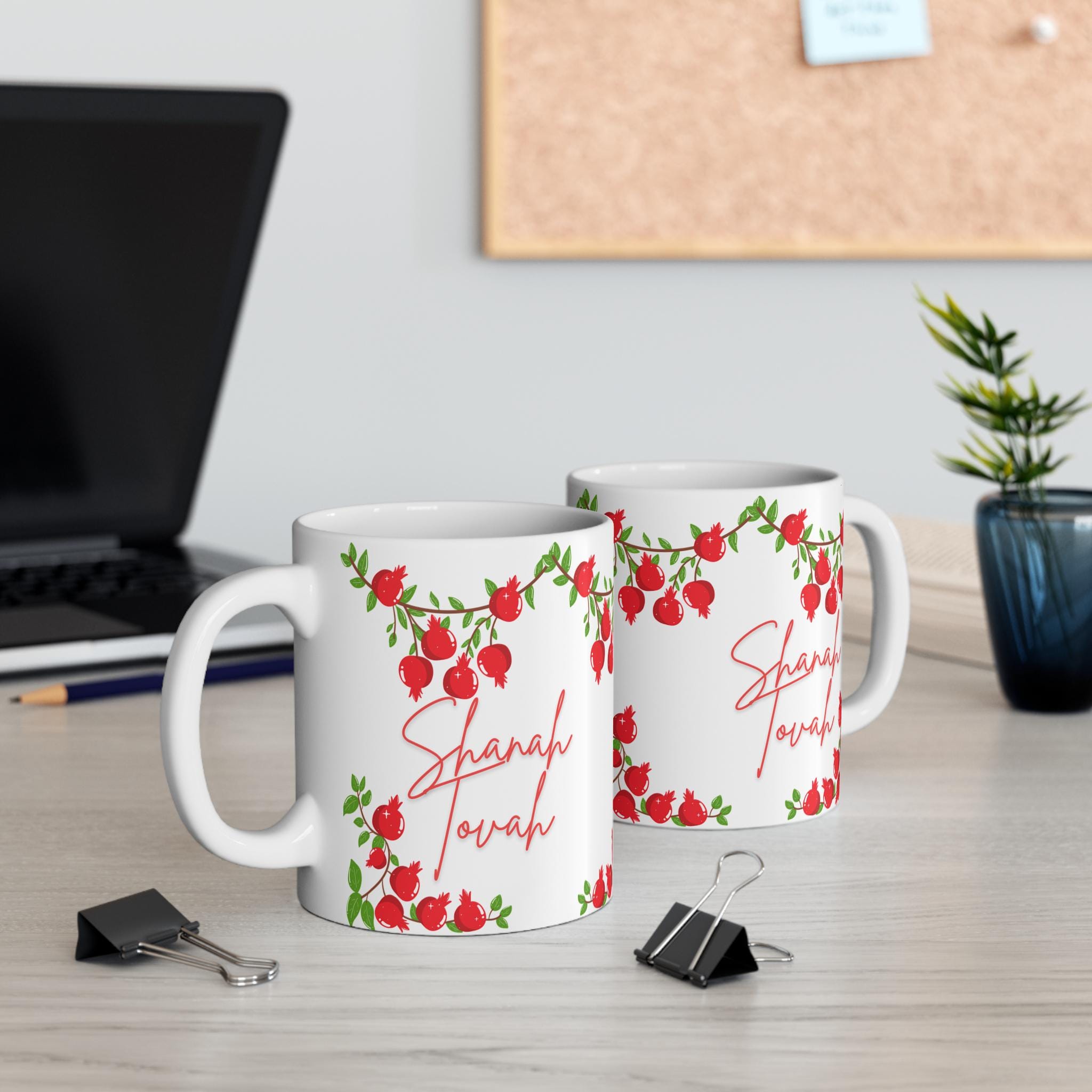 Rosh Hashanah Pomegranate Mug, Shanah Tovah Jewish New Year Gift