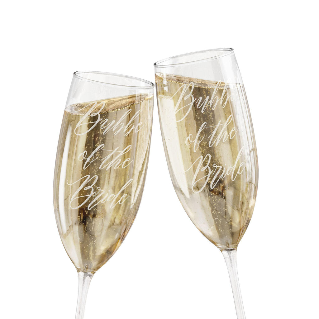 Bubbe of the Bride Engraved Champagne Flute, Jewish Wedding Gift