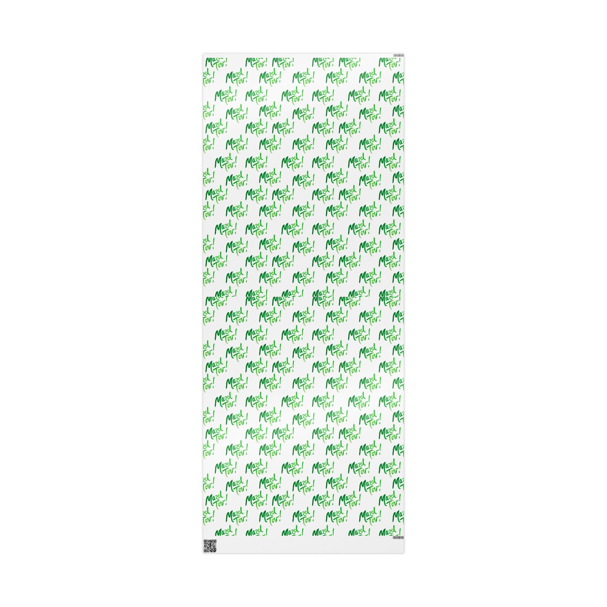 White and Green Mazel Tov Wrapping Paper Roll, Jewish Gift Wrap for Wedding Bar Mitzvah Engagement, Modern Simcha Present Wrap