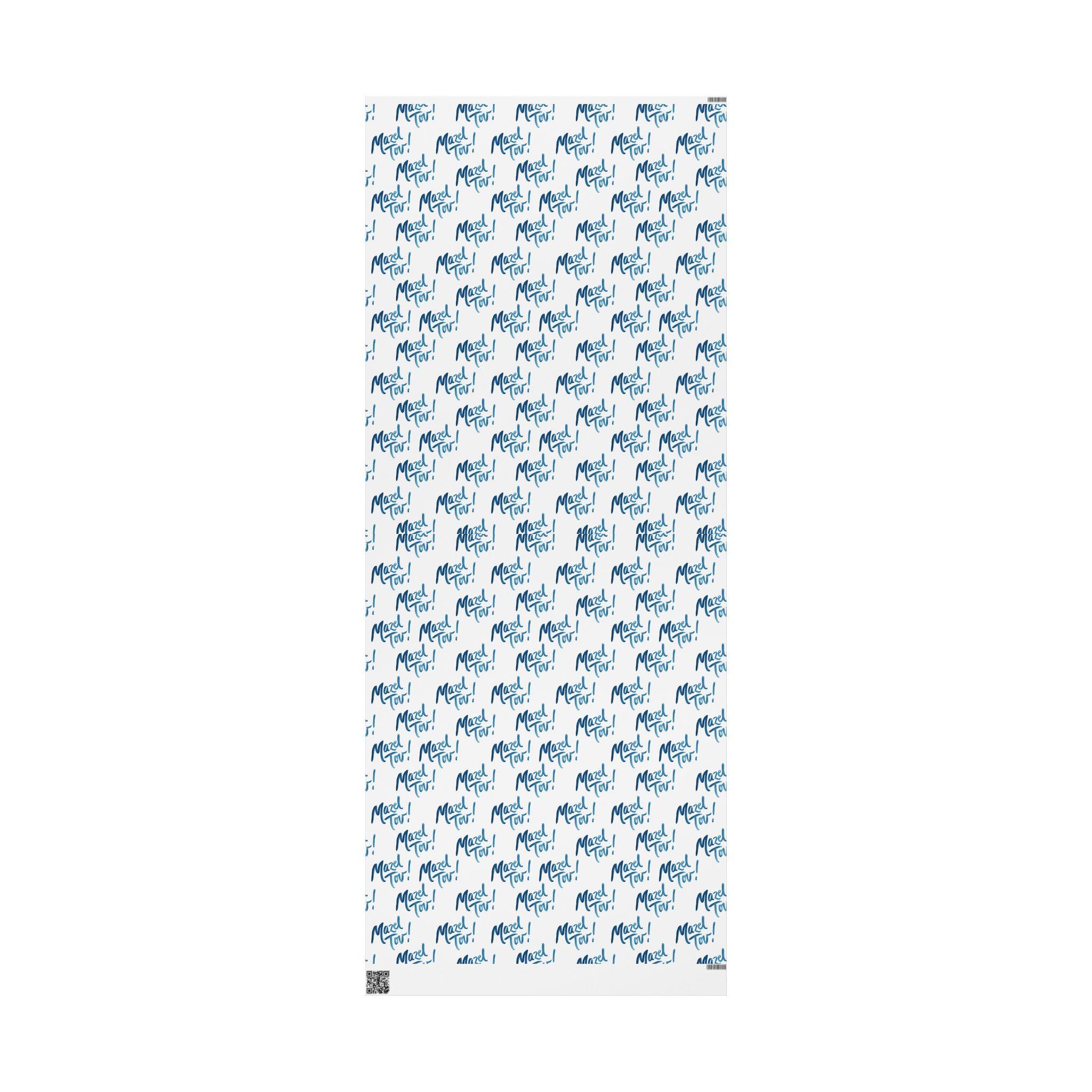 Mazel Tov Jewish Wrapping Paper, White Blue Simcha Gift Wrap