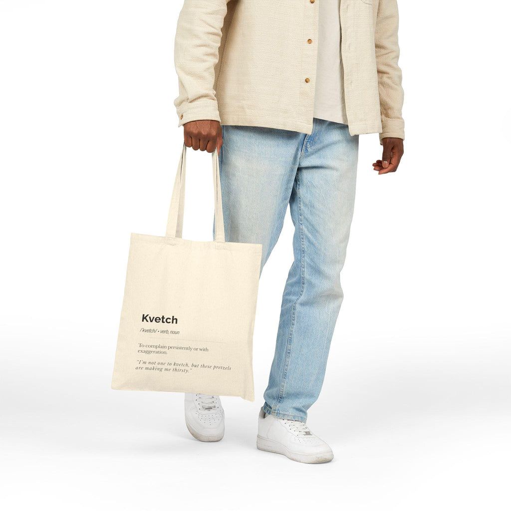 Kvetch Definition Tote Bag, Yiddish Canvas Market Bag, Jewish Humor Gift