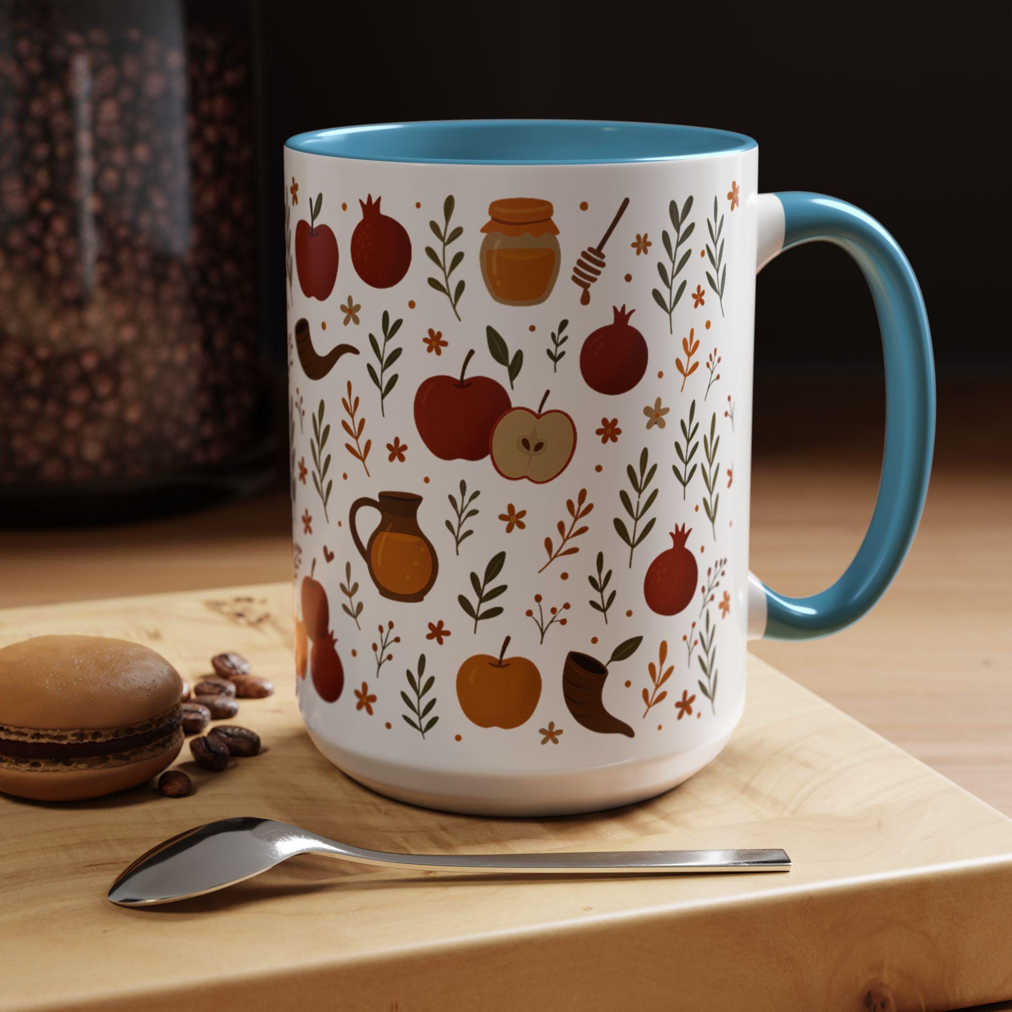 Rosh Hashanah Mug, Jewish New Year Gift, Festive Coffee Cup
