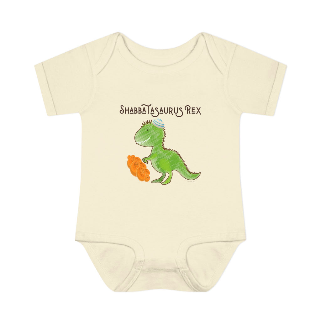 Shabbatasaurus Rex Infant Bodysuit | Dinosaur Shabbat Illustration
