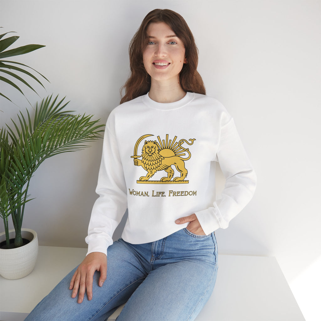 Woman Life Freedom Lion of Persia Sweatshirt, Iran Crest Crewneck, Feminist Protest Sweatshirt Gift