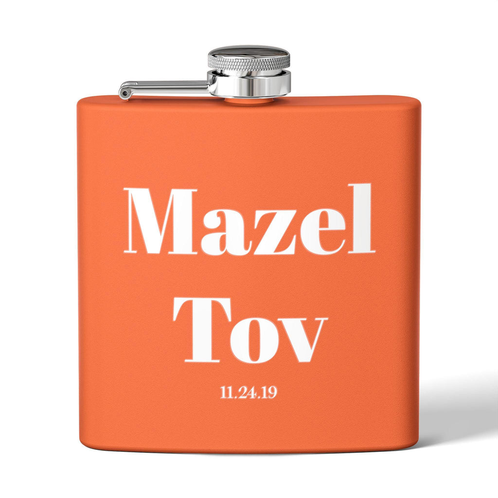 Mazel Tov Flask | Personalized Stainless Steel Jewish Wedding Gift
