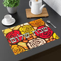 Rose Challah Cover | Stained Glass Style, Shabbat Shalom