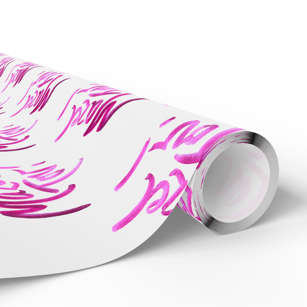 White and Pink Mazel Tov Wrapping Paper Roll, Jewish Gift Wrap for Baby Girl Naming Bat Mitzvah Wedding, Simcha Present Wrap