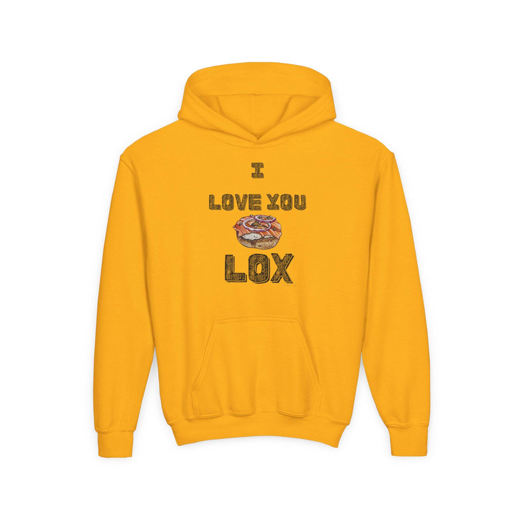 I Love You Lox Youth Hoodie, Funny Jewish Food Sweatshirt, Hanukkah Gift