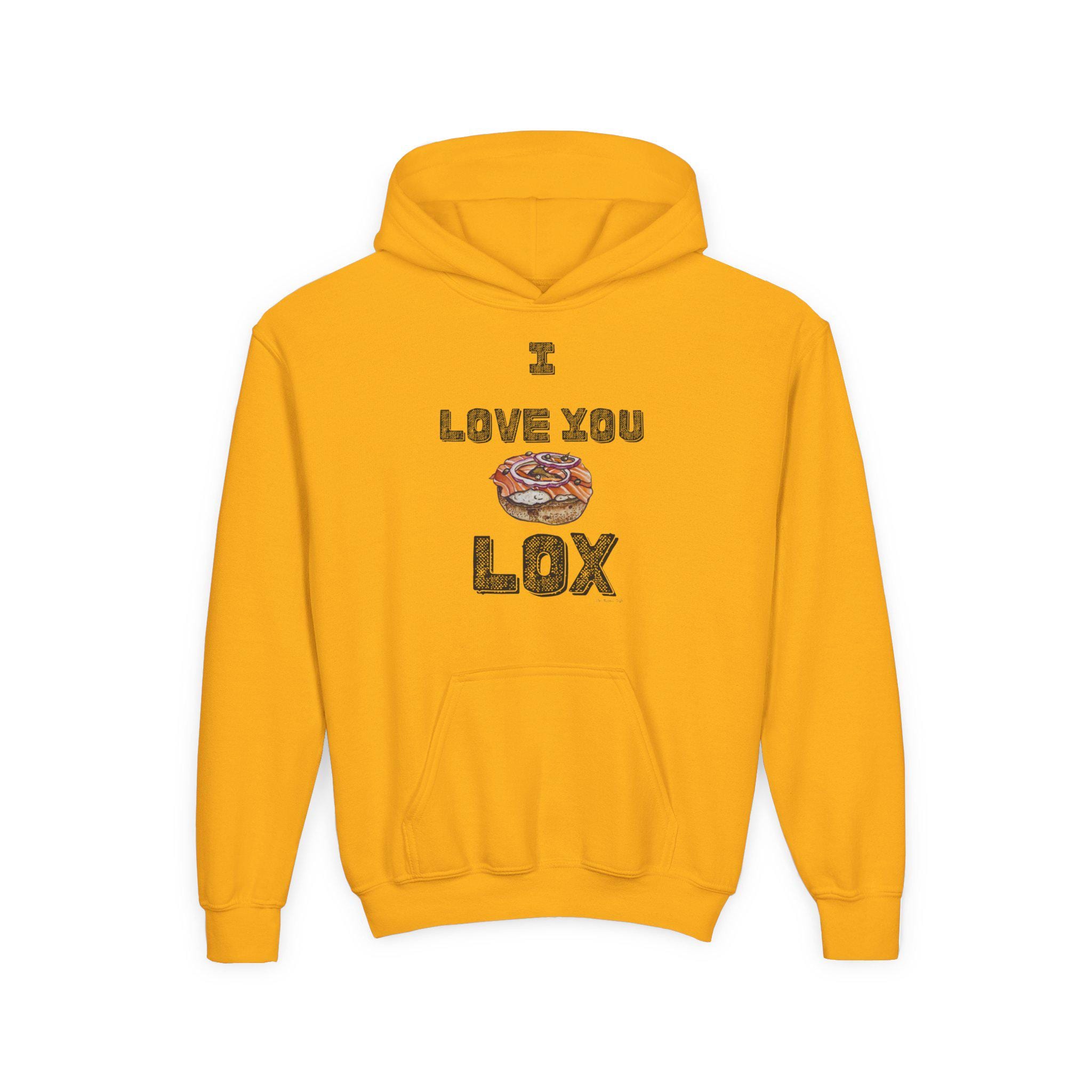 I Love You Lox Youth Hoodie, Funny Jewish Food Sweatshirt, Hanukkah Gift