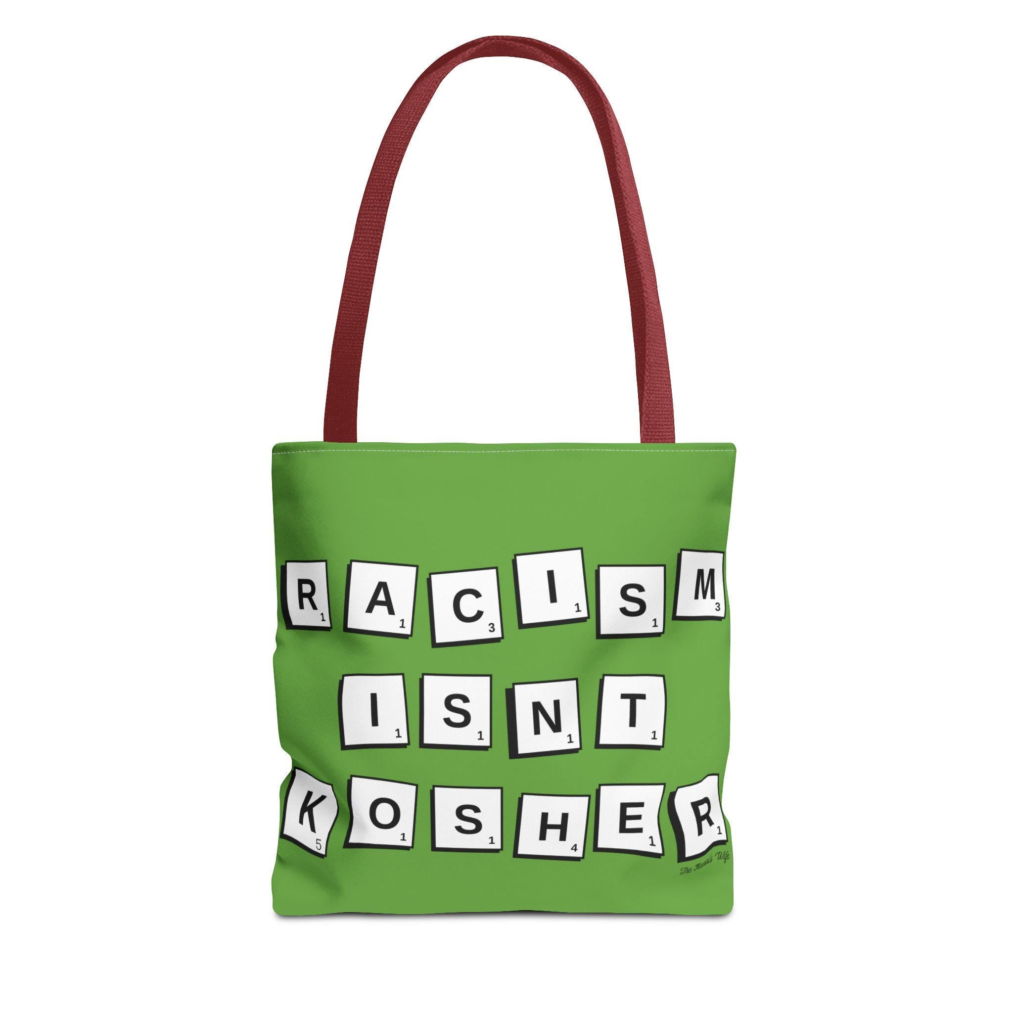 Racism Isn't Kosher Tote Bag, Jewish Social Justice, Scrabble Style