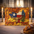 Texas Stained Glass Challah Board, Lone Star Shabbat Tray, Jewish Wedding Gift
