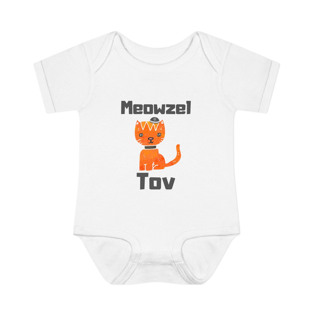 Meowzel Tov Cat Baby One Piece, Jewish Gift