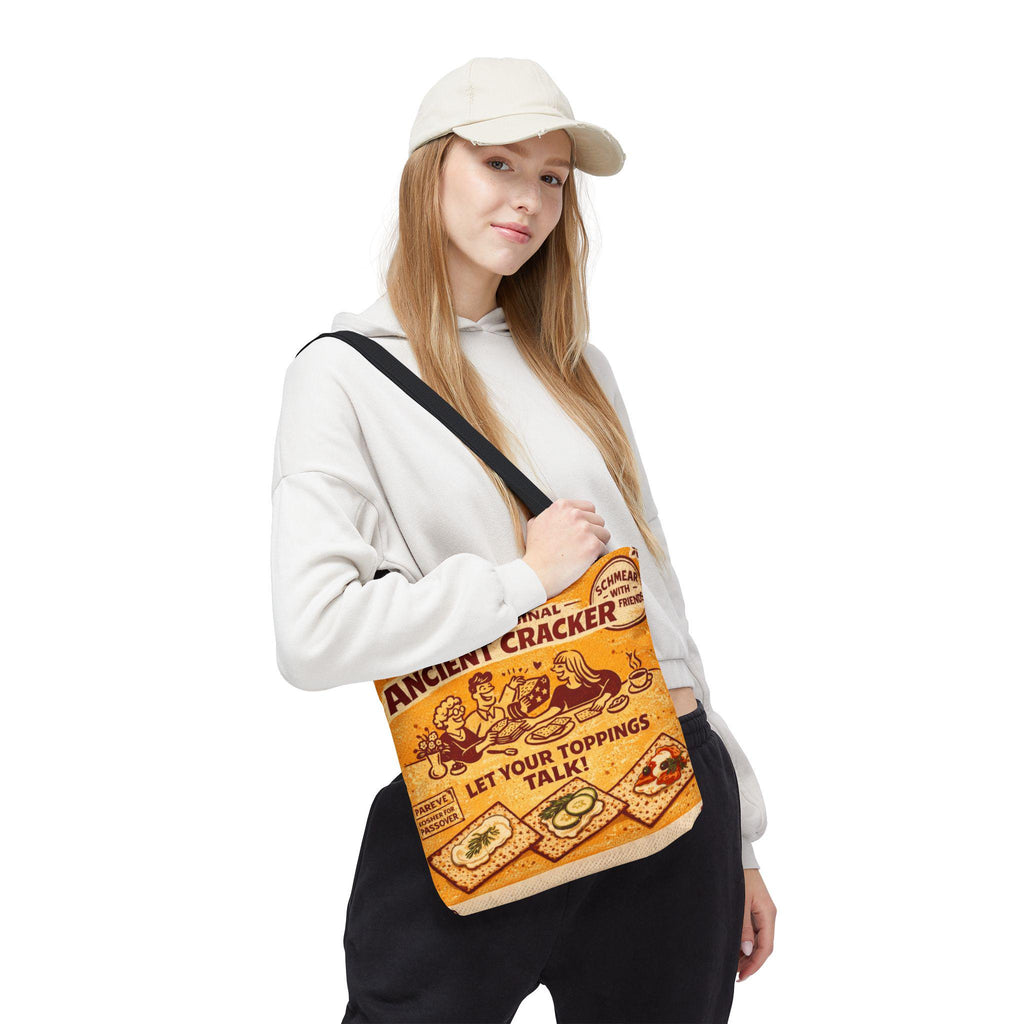 Vintage Style Matzah Tote Bag, Retro Cracker Market Grocery Bag