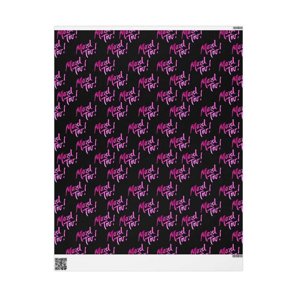 Modern Mazel Tov Wrapping Paper, Black Pink Simcha Gift Wrap