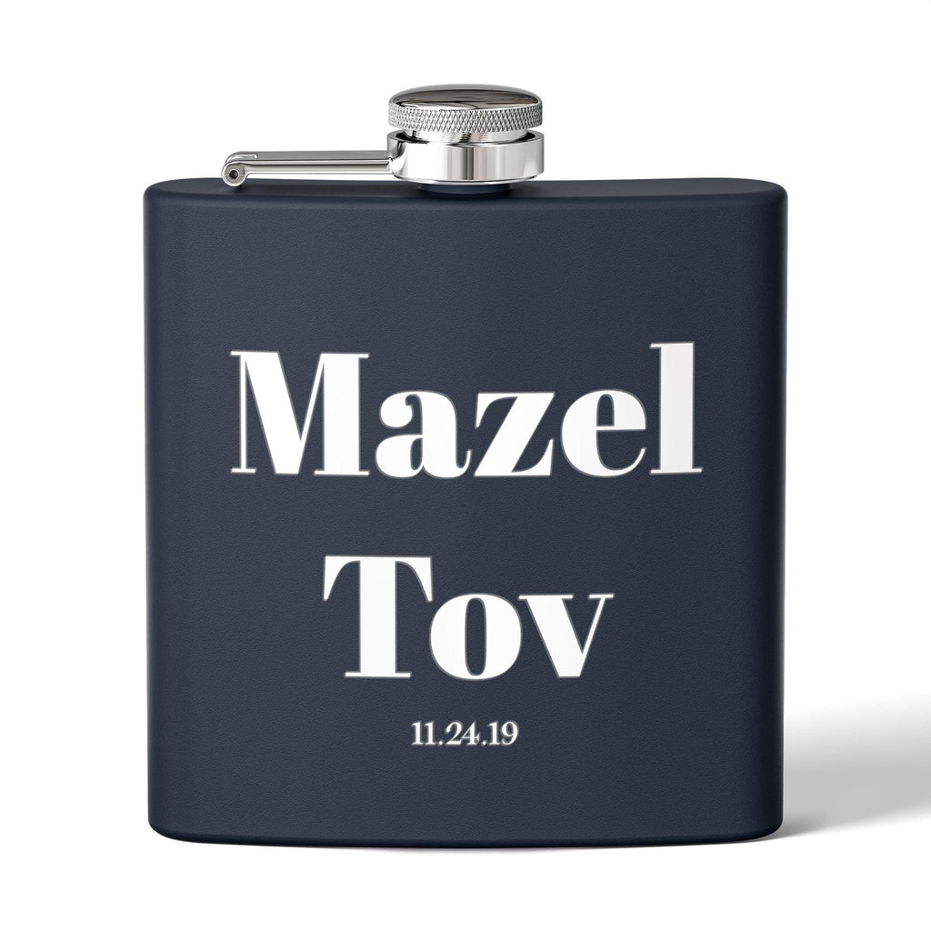 Mazel Tov Flask | Personalized Stainless Steel Jewish Wedding Gift