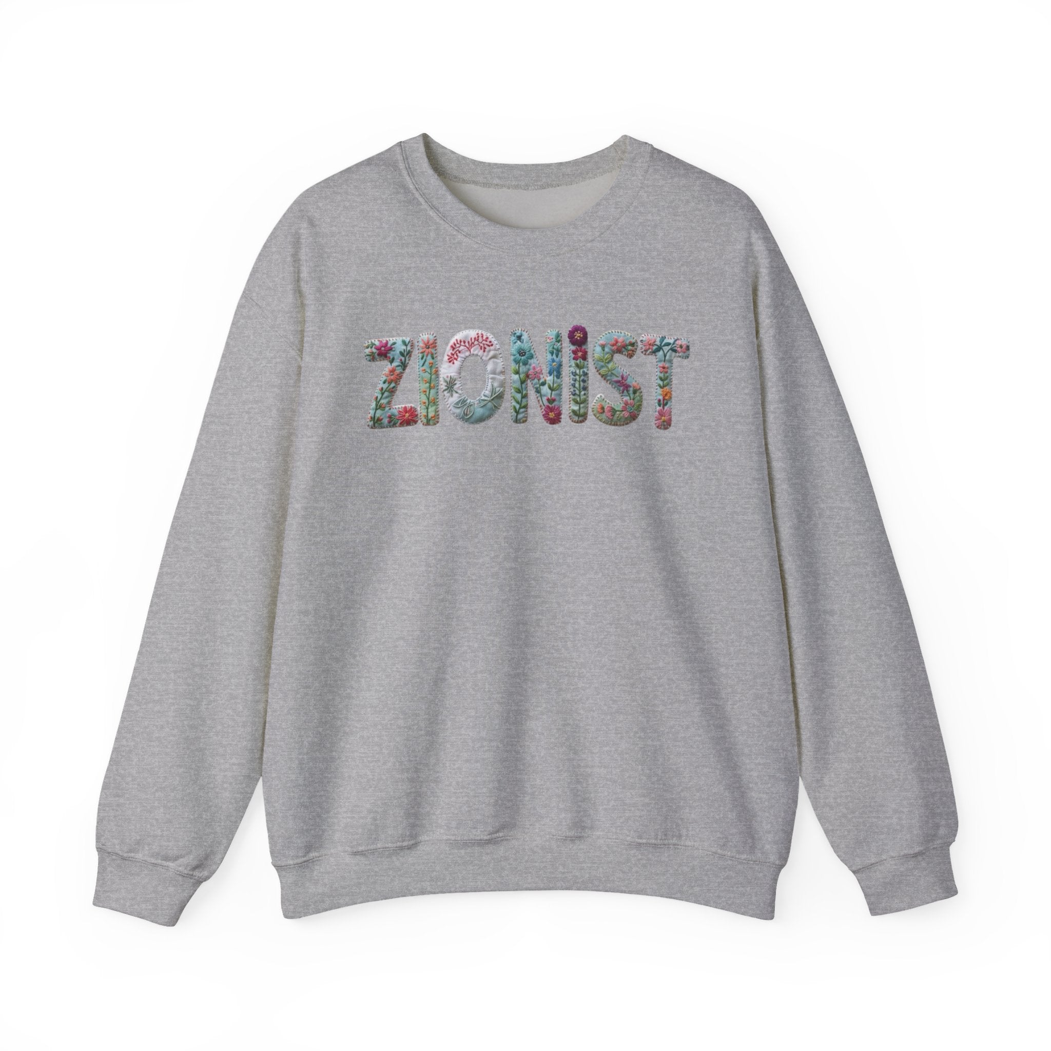 Zionist Floral Sweatshirt for Jewish Women, Hebrew Pride Crewneck Gift, Israel Supporter Apparel, Jewish Activist Gift