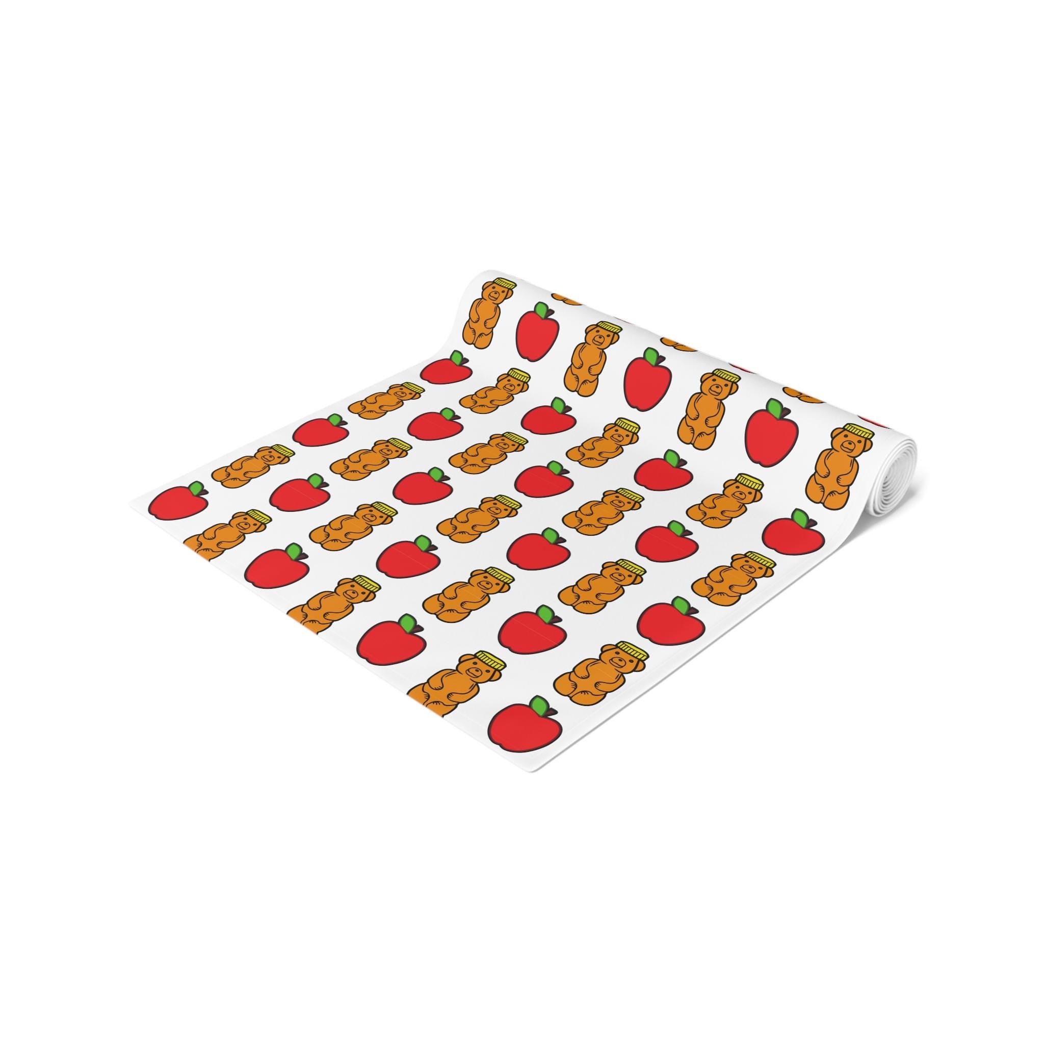 Rosh Hashanah Table Runner, Apples and Honey Bears, Jewish Holiday Decor