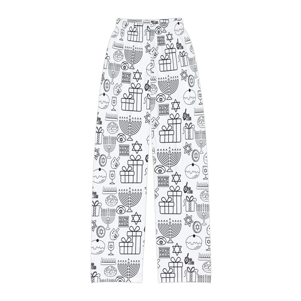 Kids Color Your Own Hanukkah Pajama Pants, Dreidel Coloring Sleepwear (100% Polyester)