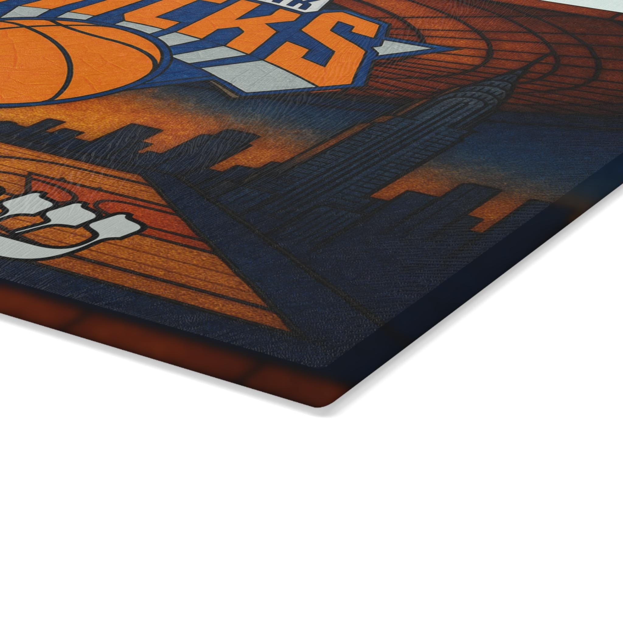 New York Knicks Stained Glass Challah Board, NYC Skyline Judaica Tray