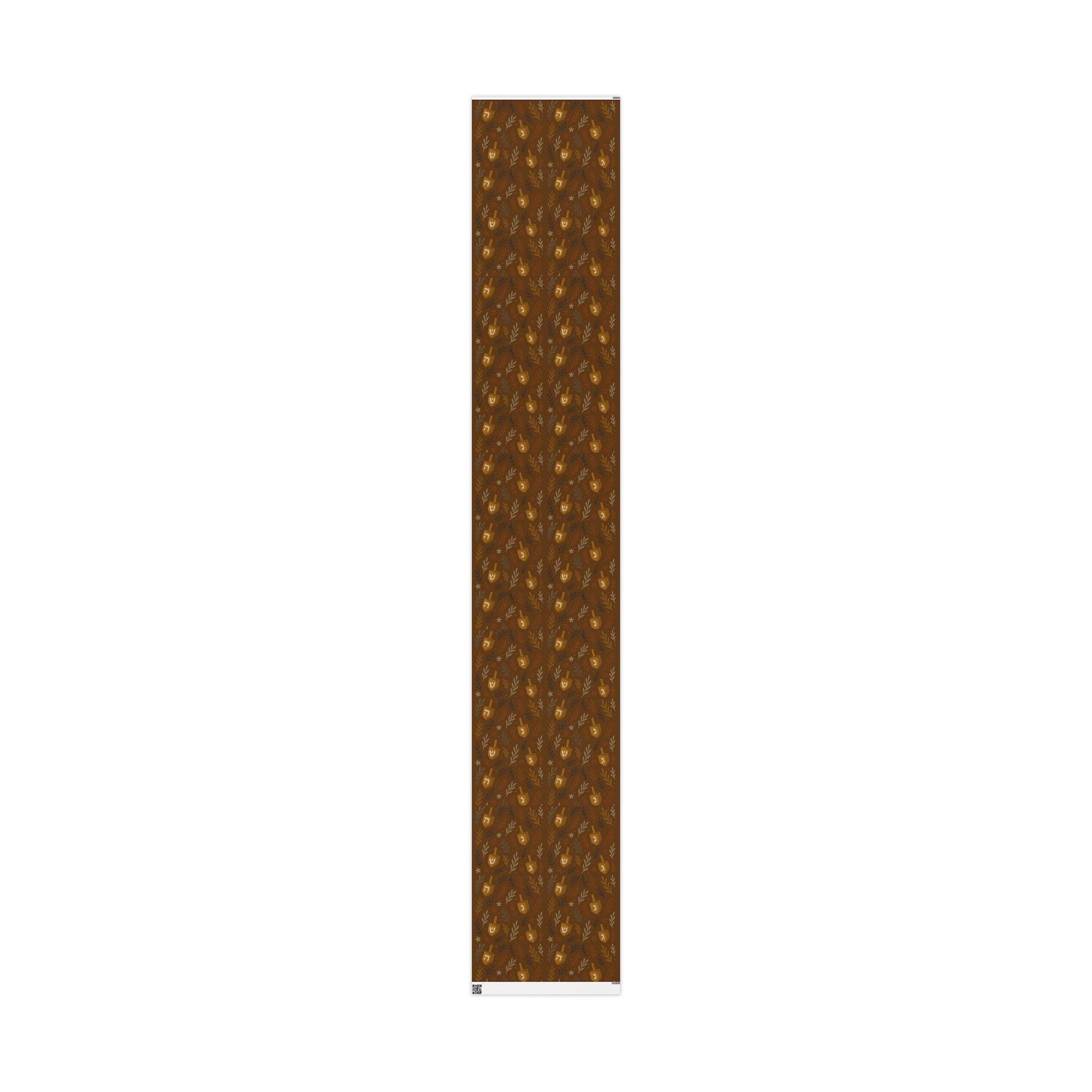 Floral Dreidel Hanukkah Wrapping Paper, Elegant Jewish Gift Wrap