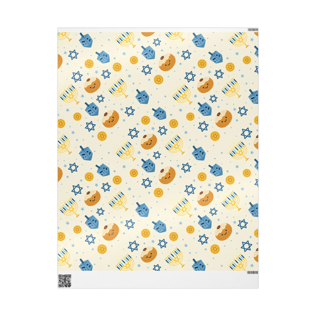 Jewish Hanukkah Wrapping Paper Set Holiday Gift Wrap, Modern Judaica Present Wrap, Eco Friendly Fine Art Paper