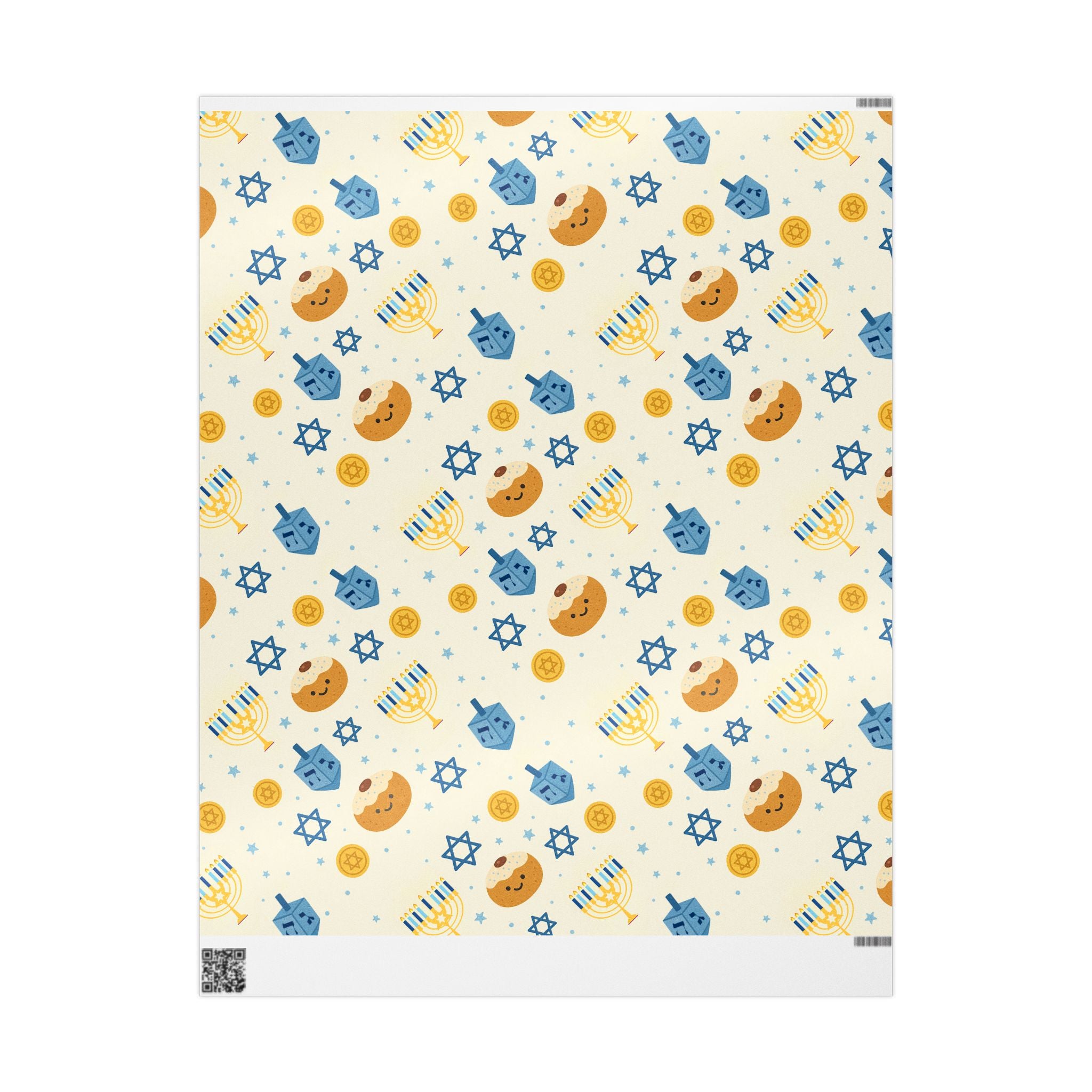 Jewish Hanukkah Wrapping Paper Set Holiday Gift Wrap, Modern Judaica Present Wrap, Eco Friendly Fine Art Paper