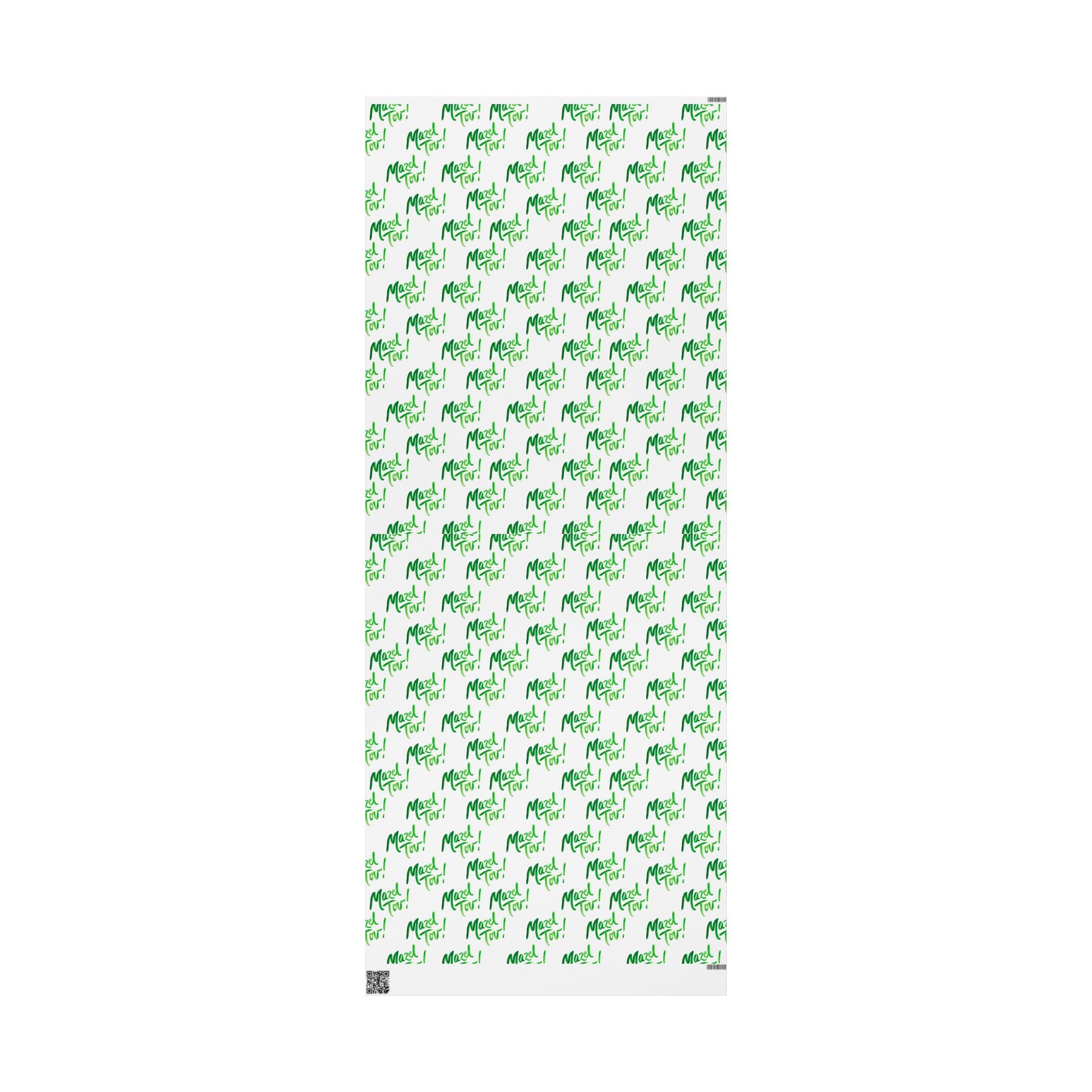 White and Green Mazel Tov Wrapping Paper Roll, Jewish Gift Wrap for Wedding Bar Mitzvah Engagement, Modern Simcha Present Wrap
