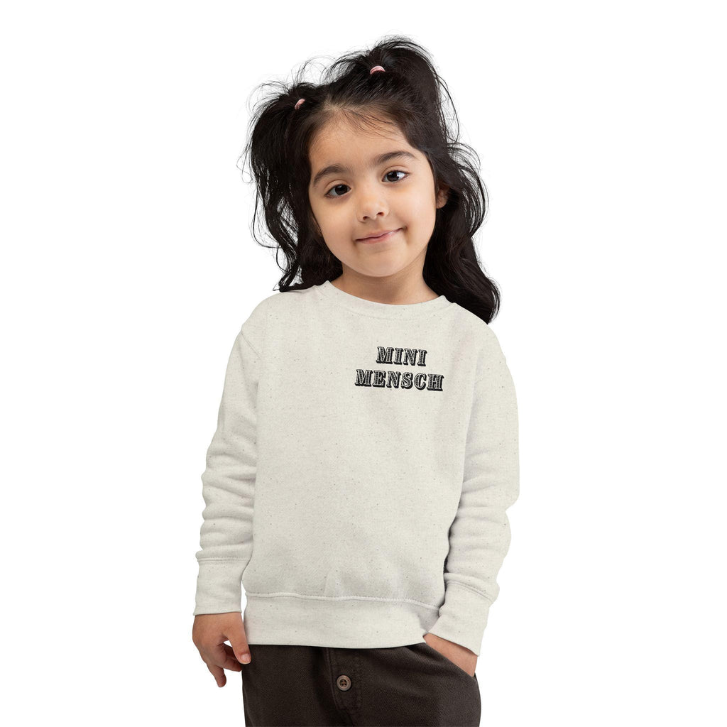 Toddler Mini Mensch Sweatshirt with Hebrew Chai Symbol, Kids Jumper