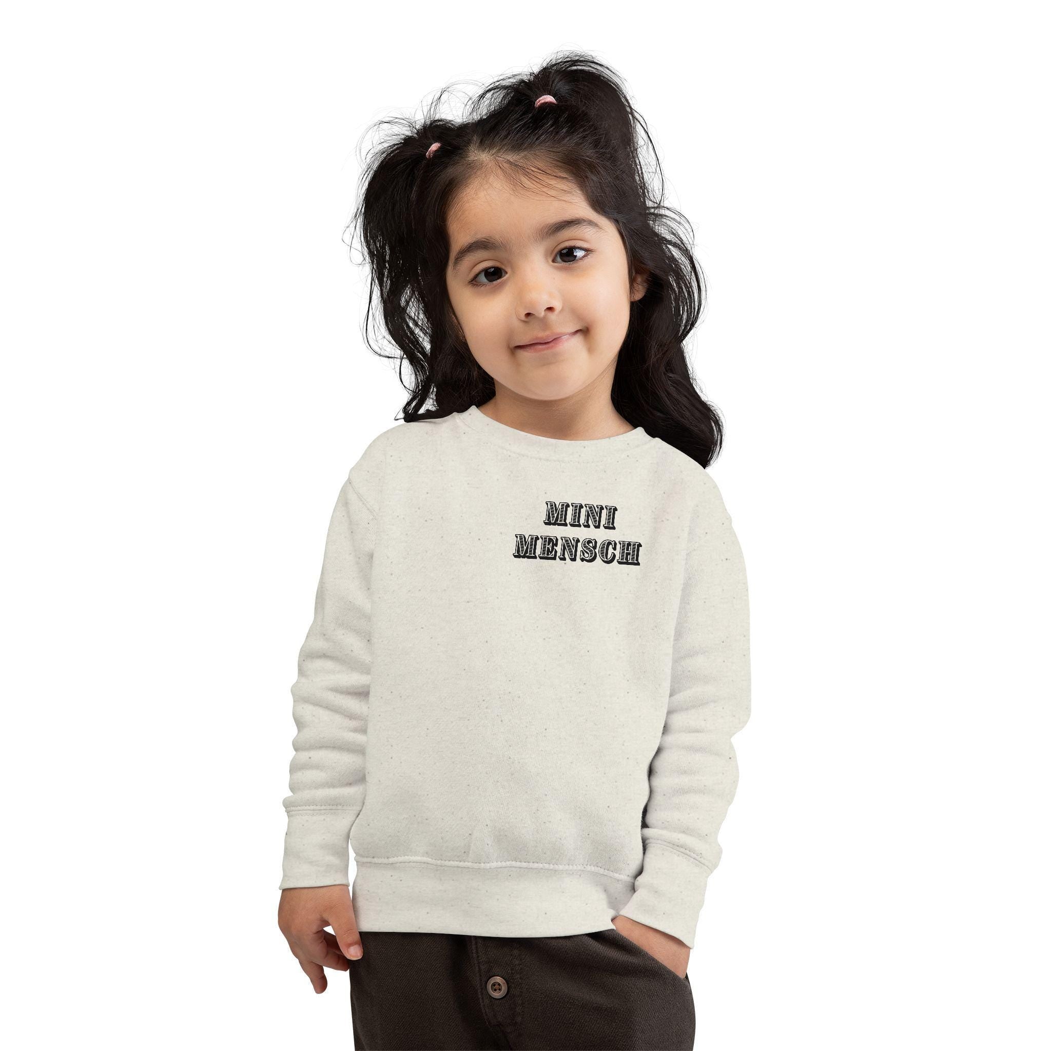 Toddler Mini Mensch Sweatshirt with Hebrew Chai Symbol, Kids Jumper