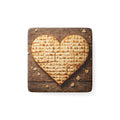 Passover Matzah Heart Magnet, Porcelain Pesach Kitchen Decor, Modern Judaica Fridge Art