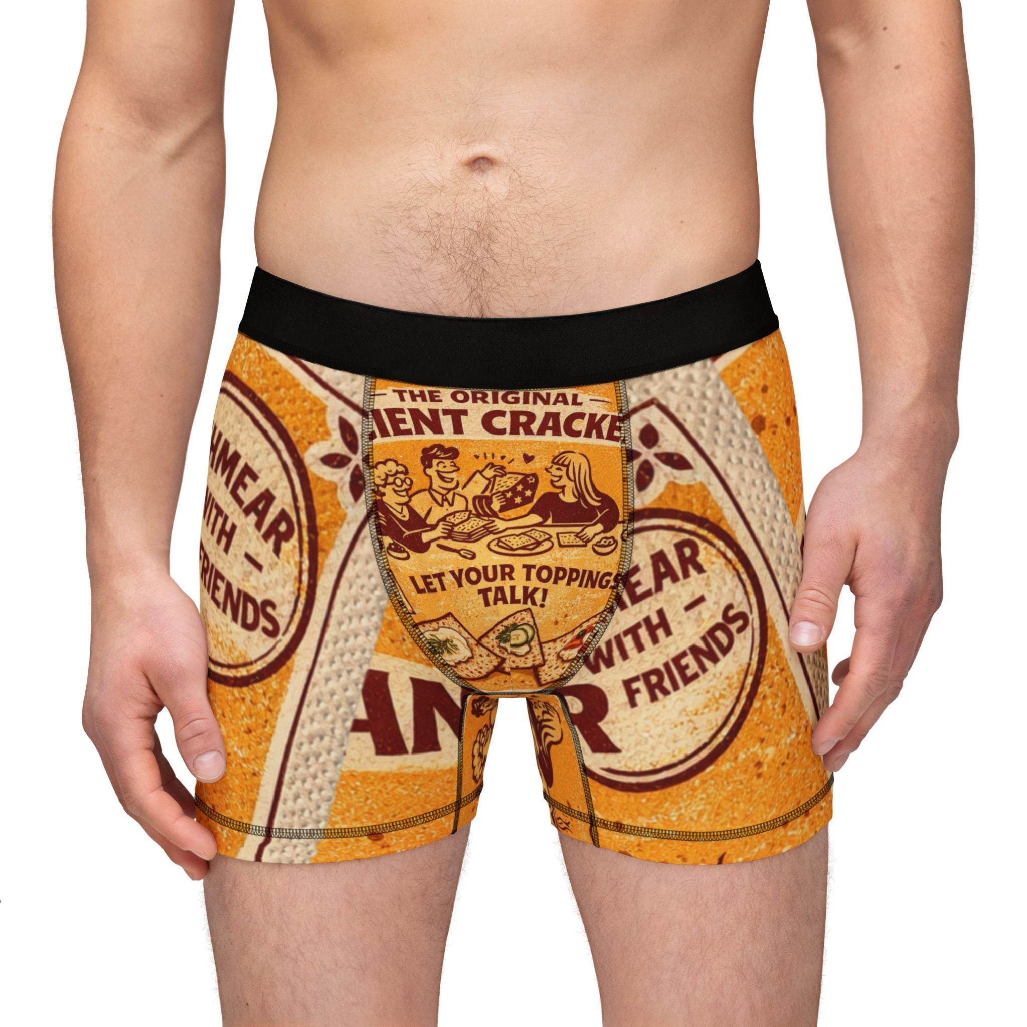 Vintage Matzah Boxer Shorts, Retro Snack Ad Underwear, Funny Jewish Gift