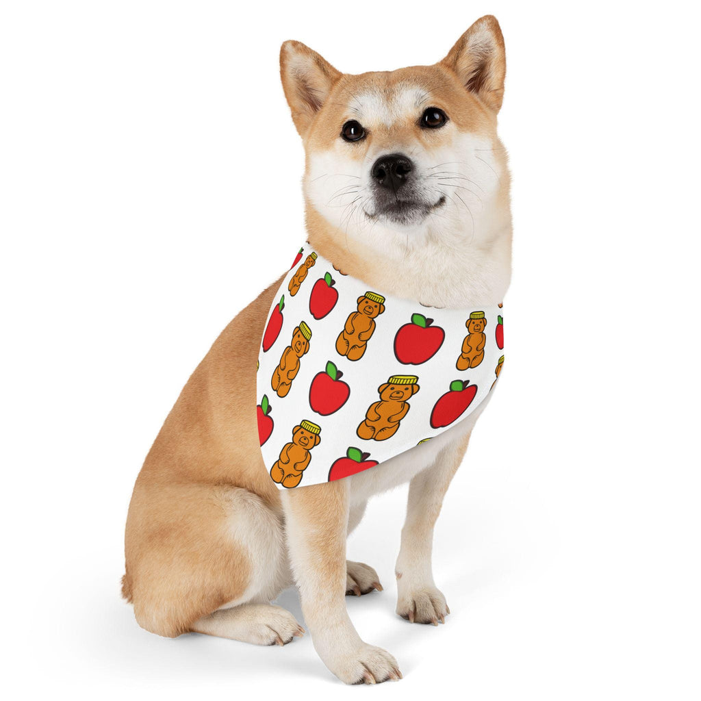 Rosh Hashanah Dog Bandana, Apple & Honey Print, Jewish Holiday Pet Scarf