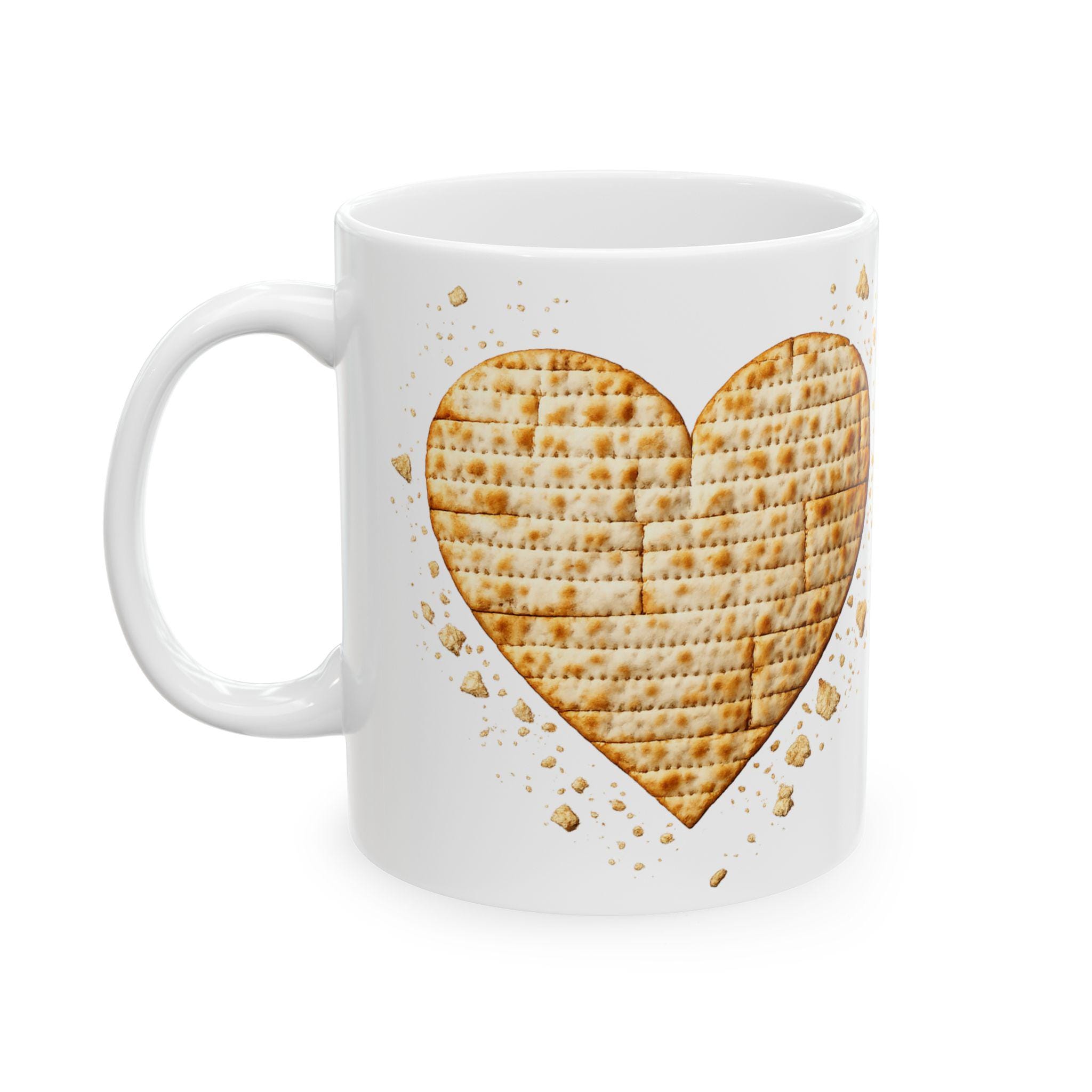 Matzah Heart Mug, Modern Judaica Passover Drinkware, Jewish Holiday Coffee Cup
