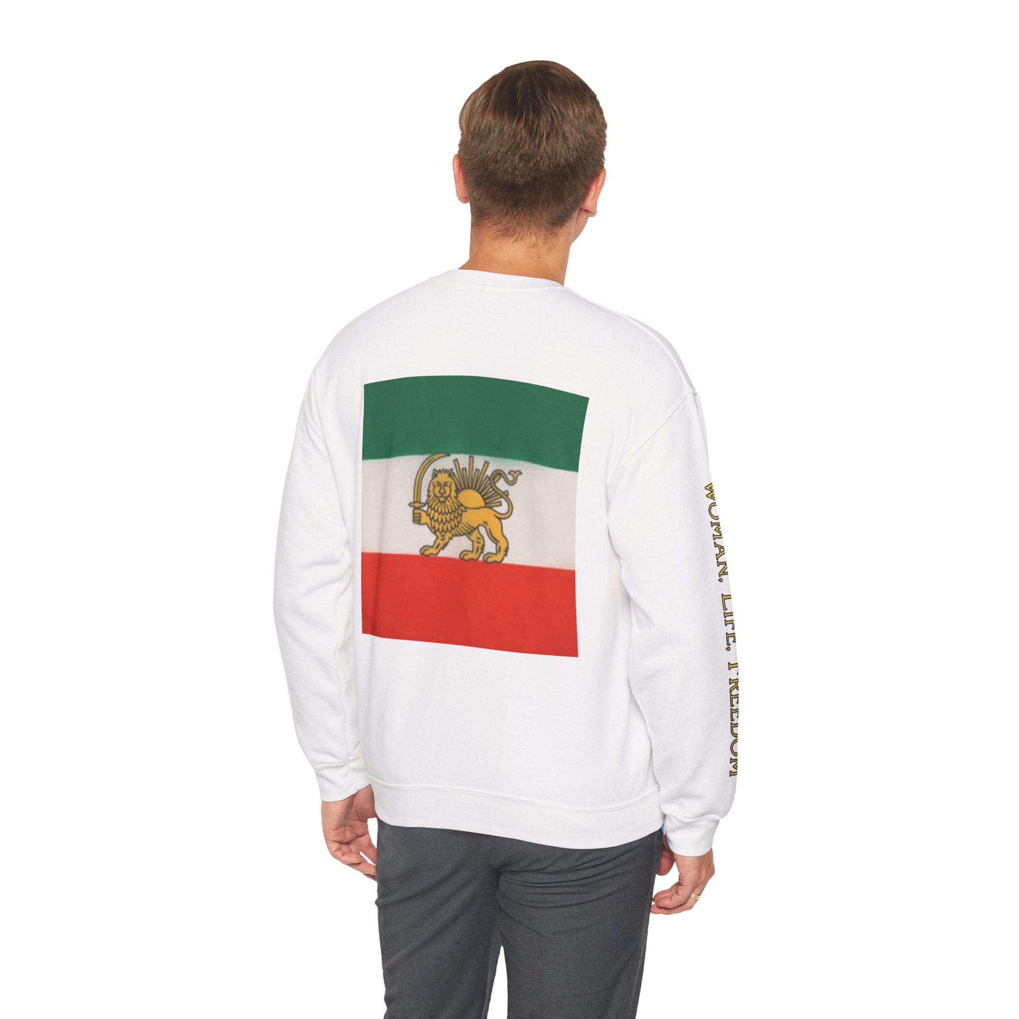 Lion of Persia Crewneck Iranian Tricolor Sweatshirt Woman Life Freedom