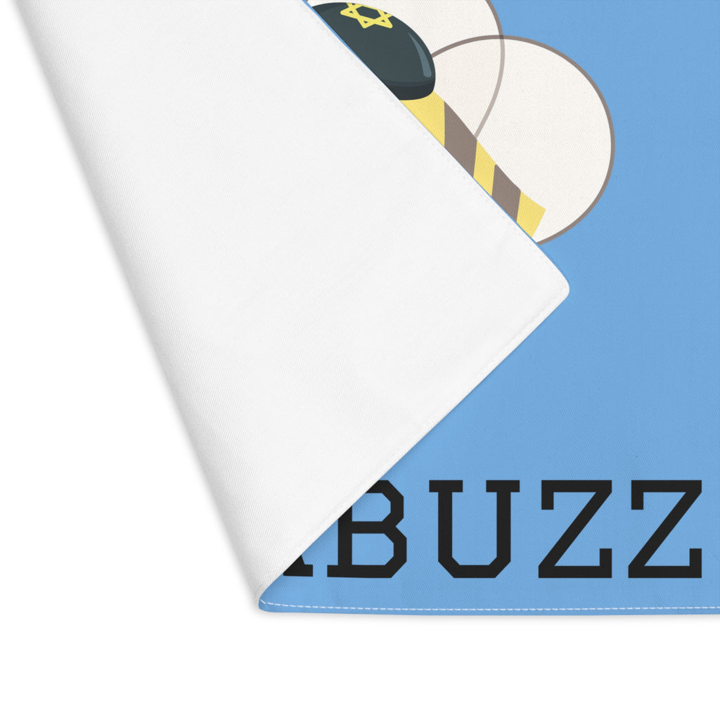 Good Shabuzz Challah Cover | Cartoon Bee Shabbat Decor | Hebrew Shabbat Shalom | Fun Judaica Fabric Cover