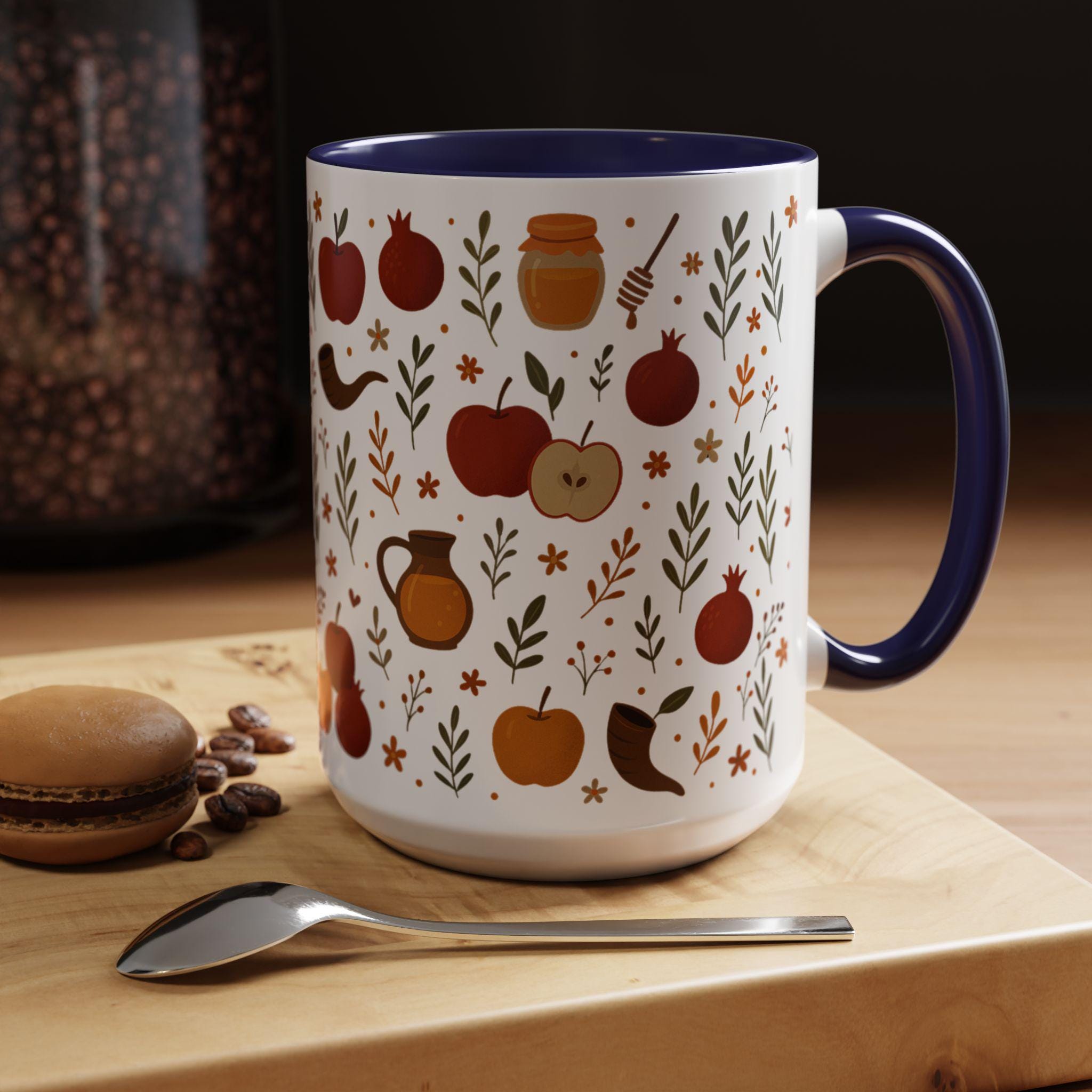Rosh Hashanah Mug, Jewish New Year Gift, Festive Coffee Cup