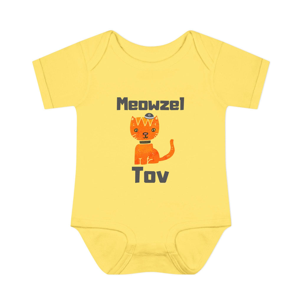 Meowzel Tov Cat Baby One Piece, Jewish Gift