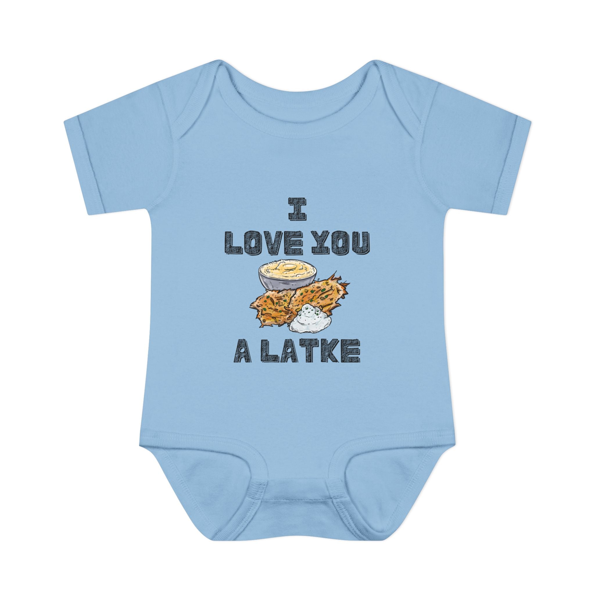 I Love You a Latke Baby Onesie | Funny Hanukkah Bodysuit | Jewish Infant Gift | Latke Baby Outfit | Cute Kosher Pun Baby Shower Gift