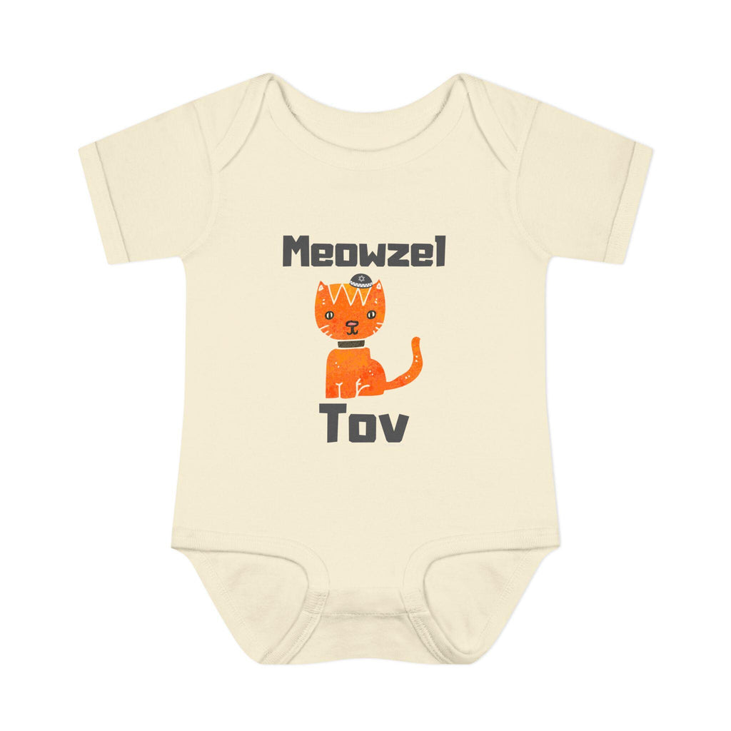 Meowzel Tov Cat Baby One Piece, Jewish Gift