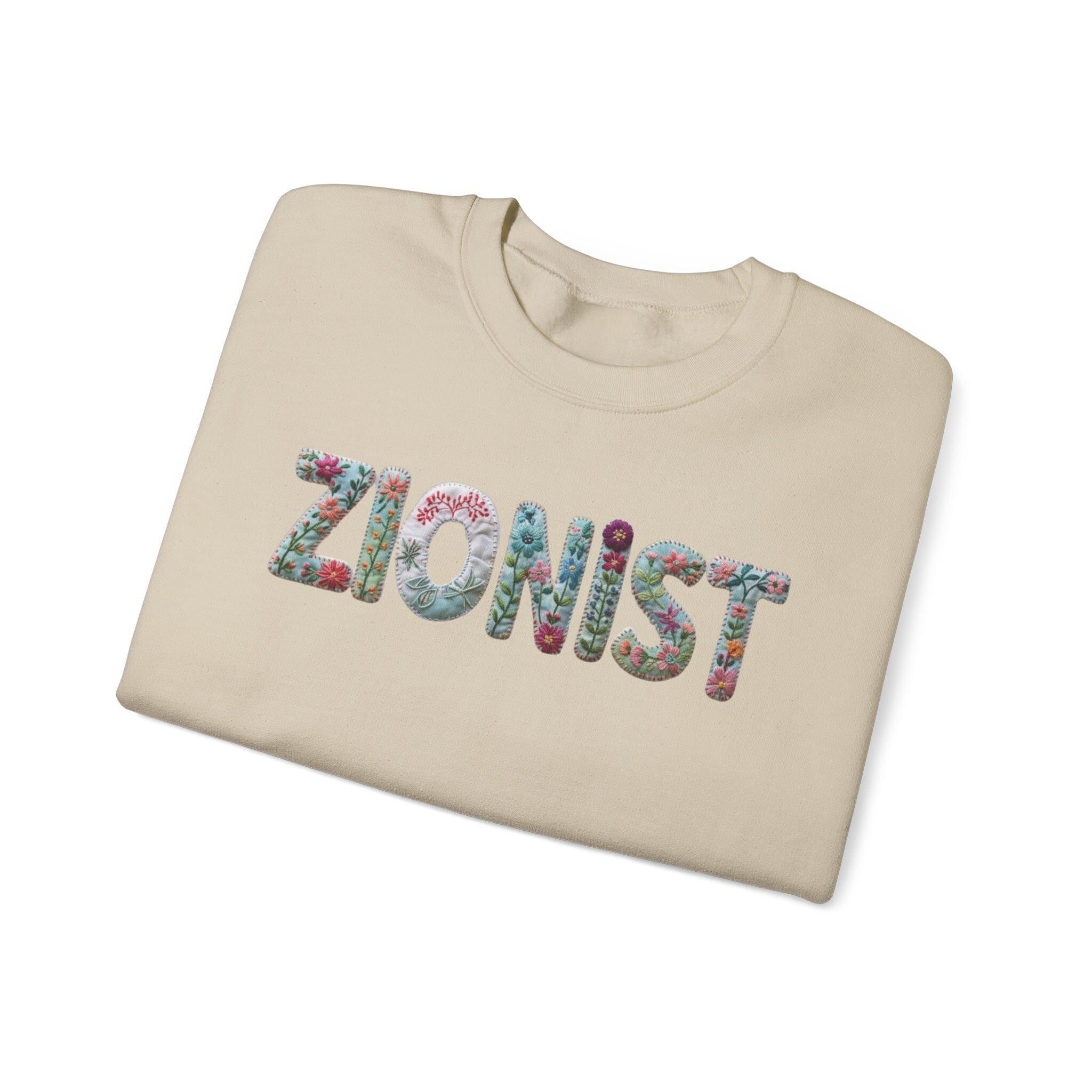 Floral Zionist Crewneck Sweatshirt, Jewish Pride Apparel