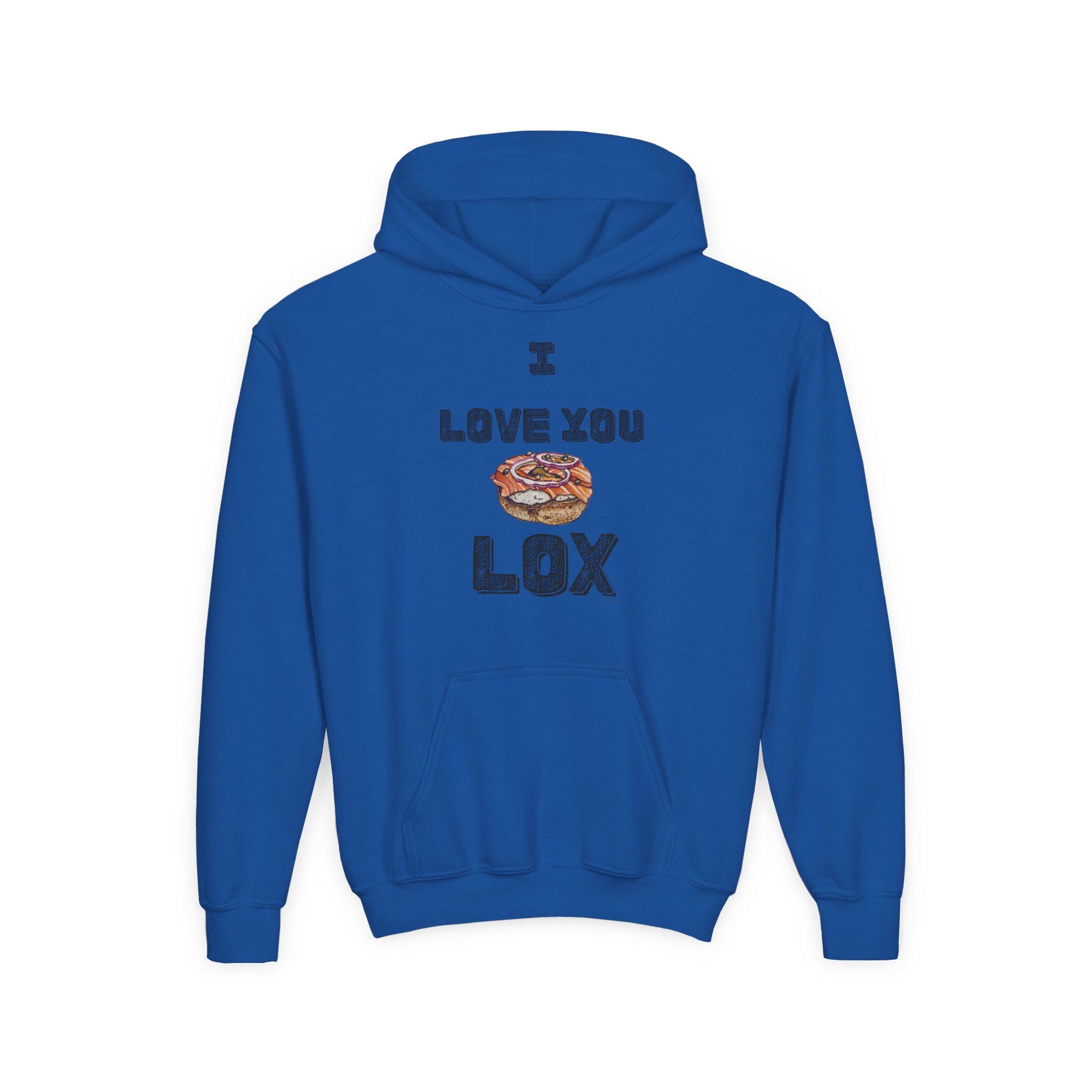 I Love You Lox Youth Hoodie, Funny Jewish Food Sweatshirt, Hanukkah Gift