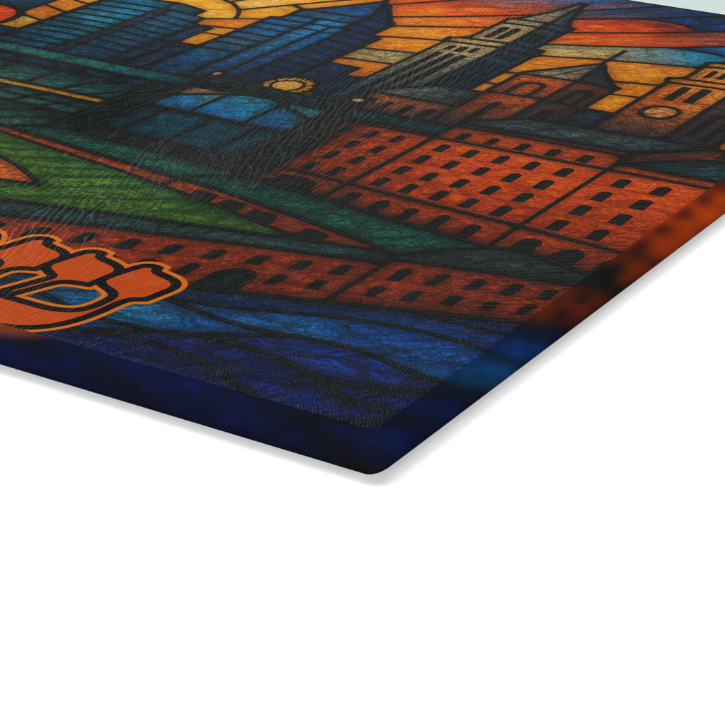 Baltimore Orioles Stained Glass Challah Board, Camden Yards Judaica Tray