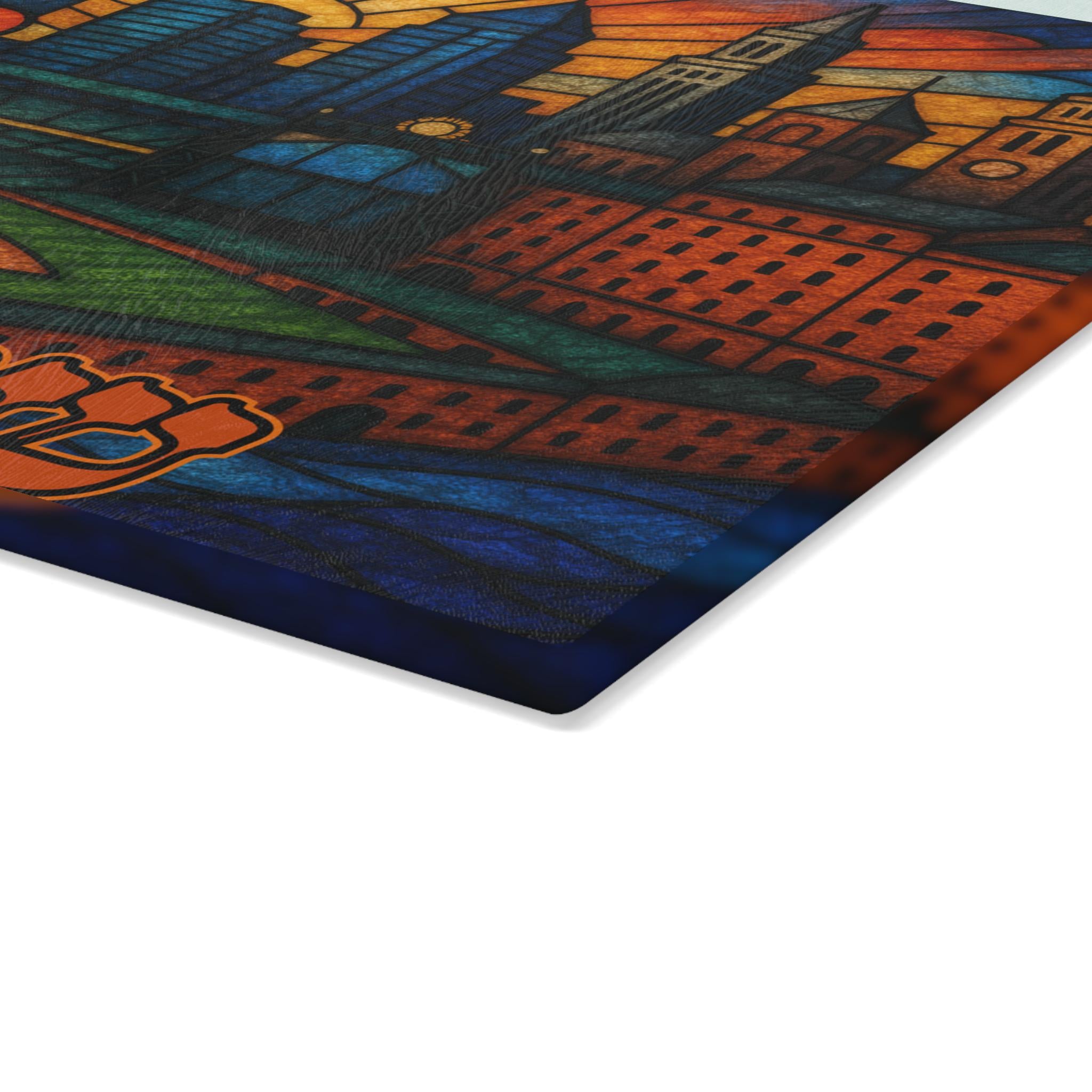 Baltimore Orioles Stained Glass Challah Board, Camden Yards Judaica Tray