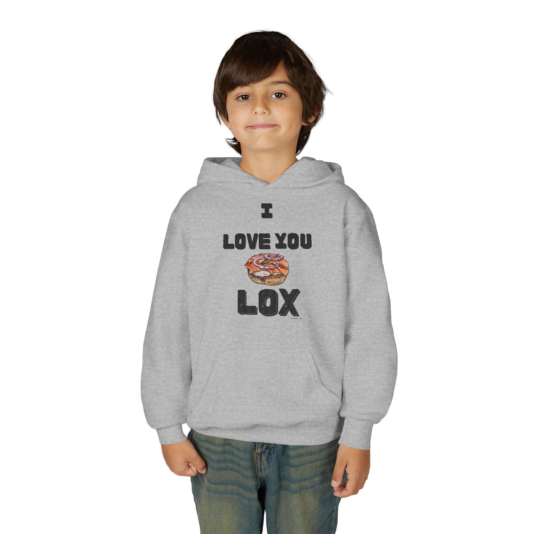 I Love You Lox Youth Hoodie, Funny Jewish Food Sweatshirt, Hanukkah Gift