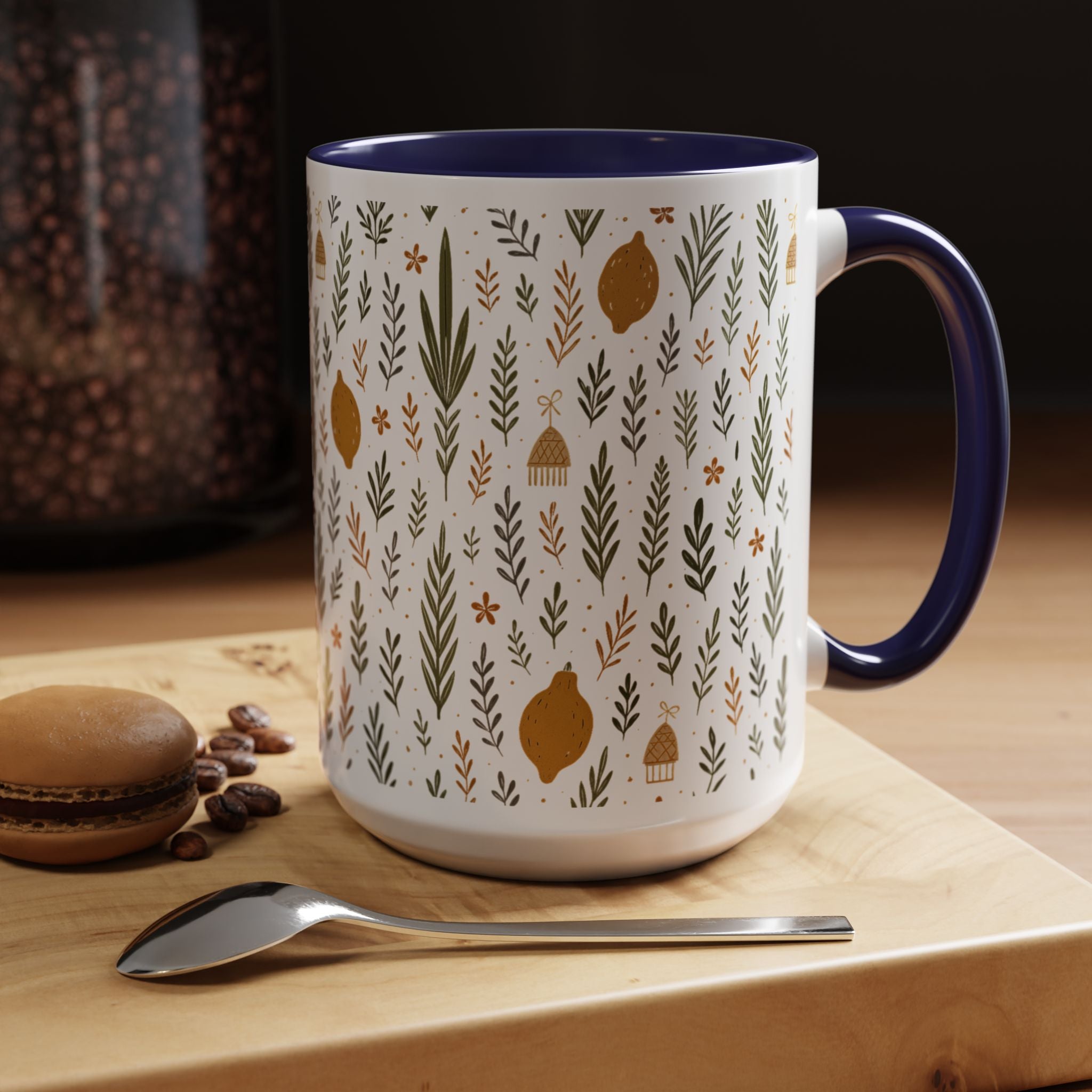 Sukkot Coffee Mug Jewish Holiday Cup 11oz or 15oz, Festival of Booths Tea Cup Gift for Rabbi or Host