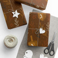 Floral Dreidel Hanukkah Wrapping Paper, Elegant Jewish Gift Wrap