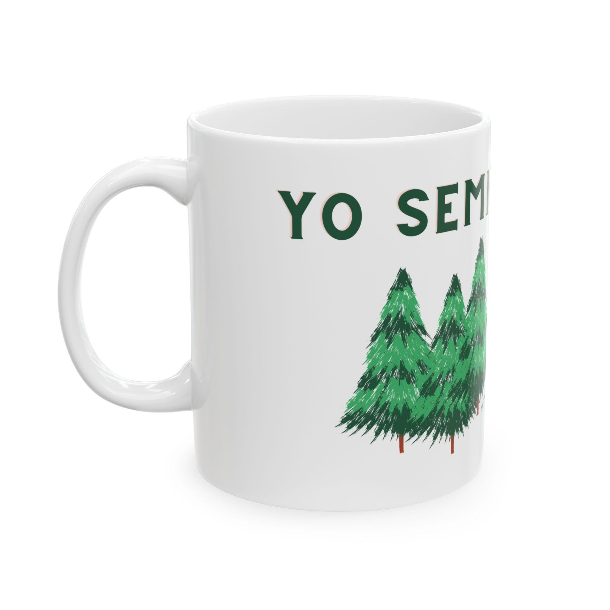 Yo Semite Coffee Mug, Jewish Hiker Gift, Yosemite Pun